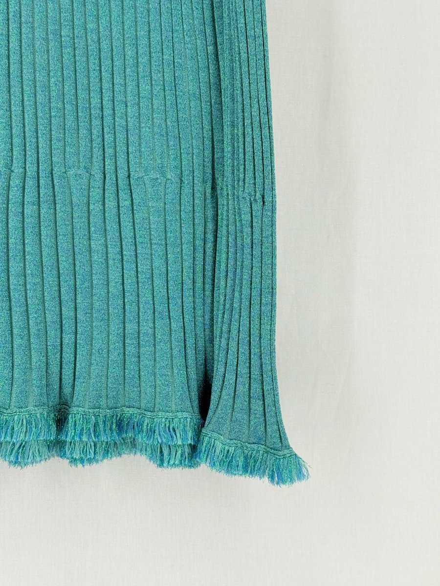 Pre - loved DIANE VON FURSTENBERG Blue Knit Size XSmall Midi Skirt at Reems Closet