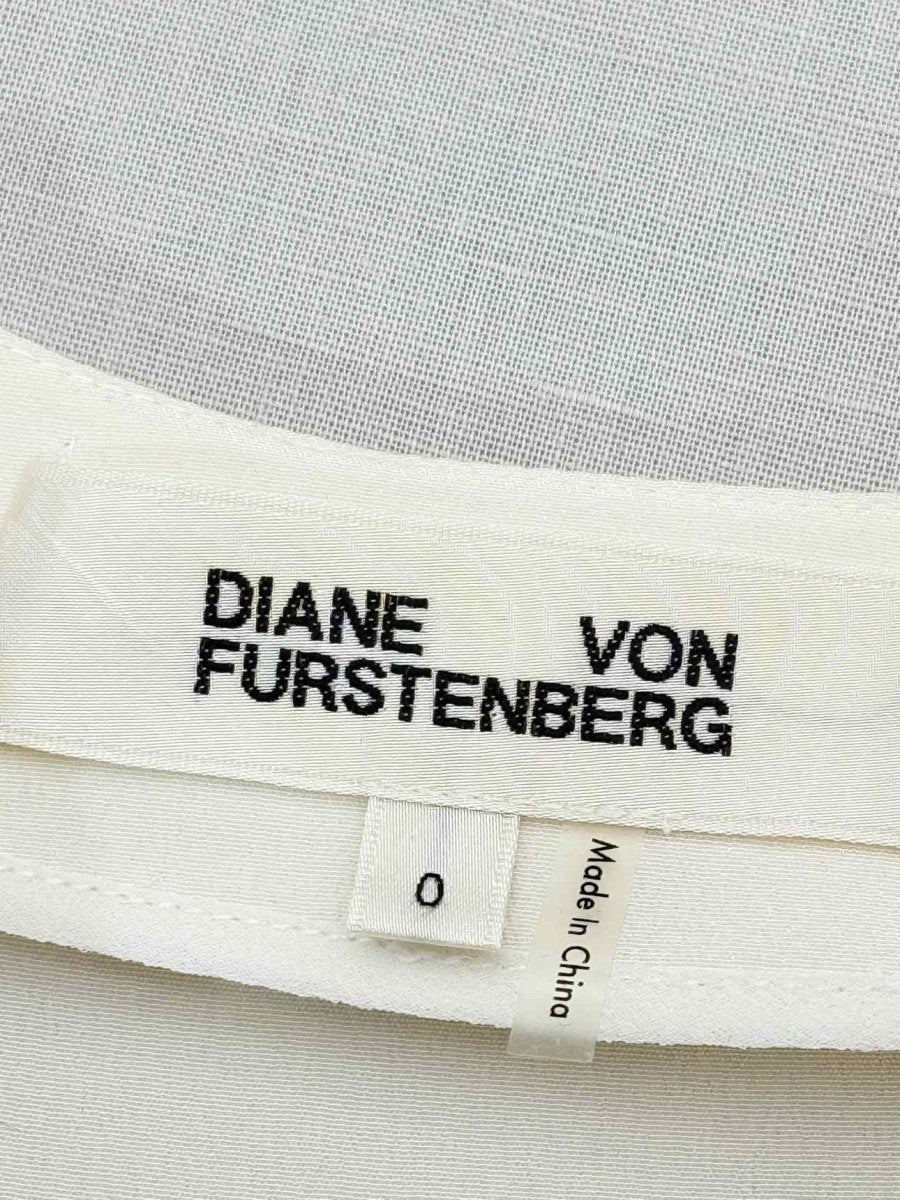 Pre - loved DIANE VON FURSTENBERG Cream Size US 0 Blouse at Reems Closet