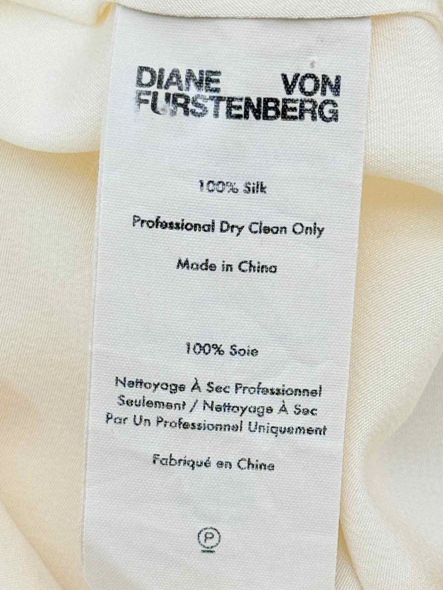 Pre - loved DIANE VON FURSTENBERG Cream Size US 0 Blouse at Reems Closet