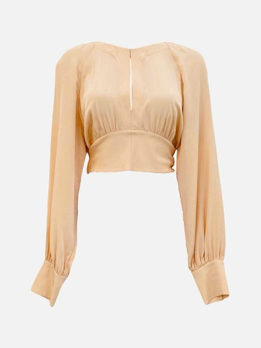 Pre - loved DIANE VON FURSTENBERG Cropped Peach Top at Reems Closet