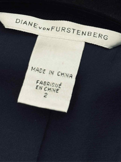 Pre - loved DIANE VON FURSTENBERG Navy Blue Size US 2 Blazer at Reems Closet