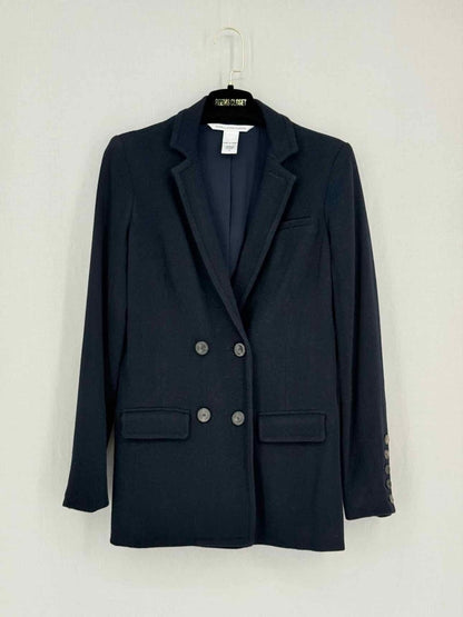 Pre - loved DIANE VON FURSTENBERG Navy Blue Size US 2 Blazer at Reems Closet