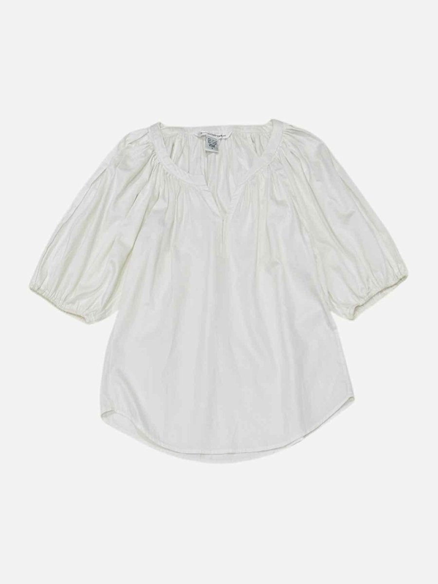 Pre - loved DIANE VON FURSTENBERG Oversized White Top at Reems Closet