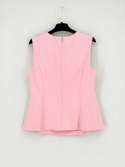 Pre - loved DIANE VON FURSTENBERG Peplum Pink Size US 8 Top at Reems Closet