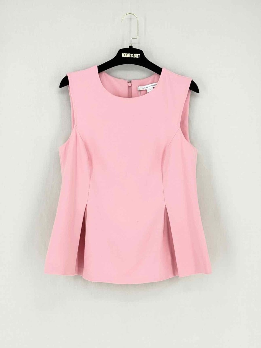 Pre - loved DIANE VON FURSTENBERG Peplum Pink Size US 8 Top at Reems Closet