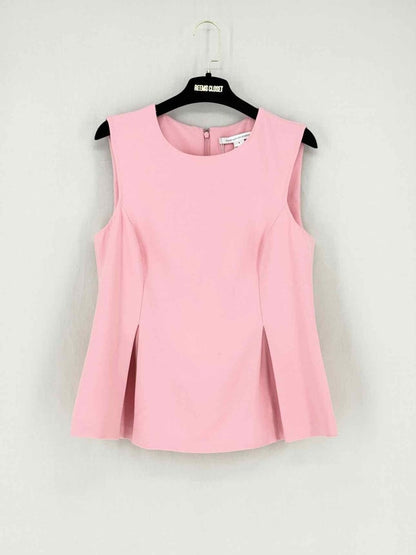 Pre - loved DIANE VON FURSTENBERG Peplum Pink Size US 8 Top at Reems Closet