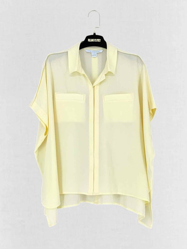 Pre - loved DIANE VON FURSTENBERG Yellow Size Small Shirt at Reems Closet