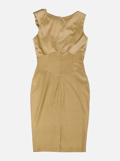 Pre - loved DINA BAR - EL Sleeveless Gold Dress at Reems Closet