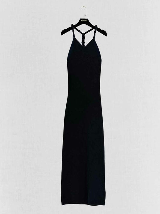 Pre - loved DION LEE Black w/ Navy Blue Size US 6 Long Dress at Reems Closet