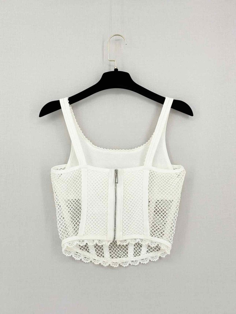 Pre-loved DION LEE Off-white Netting Size US 6 Top at Reems Closet