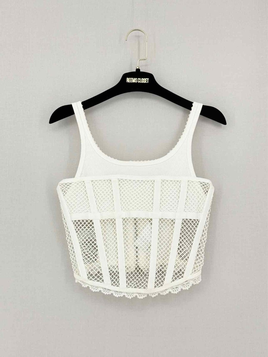 Pre-loved DION LEE Off-white Netting Size US 6 Top at Reems Closet