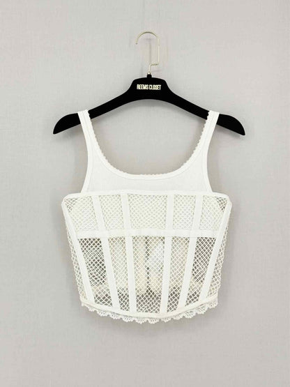 Pre-loved DION LEE Off-white Netting Size US 6 Top at Reems Closet