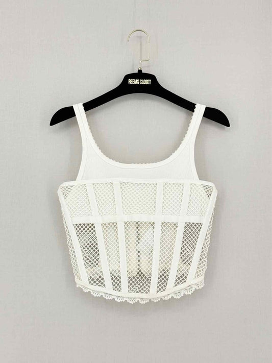 Pre-loved DION LEE Off-white Netting Size US 6 Top at Reems Closet