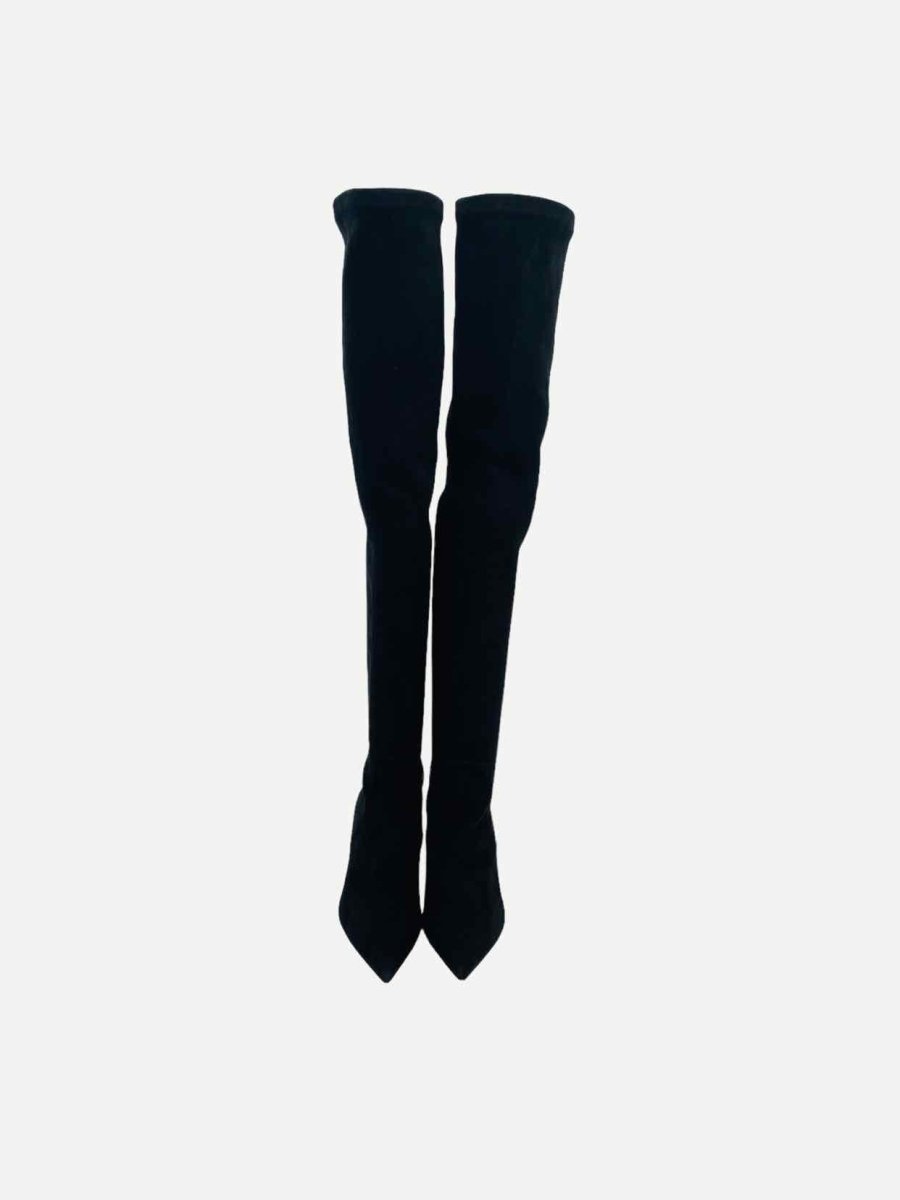 Pre - loved DIOR Black Thigh High Boots at Reems Closet