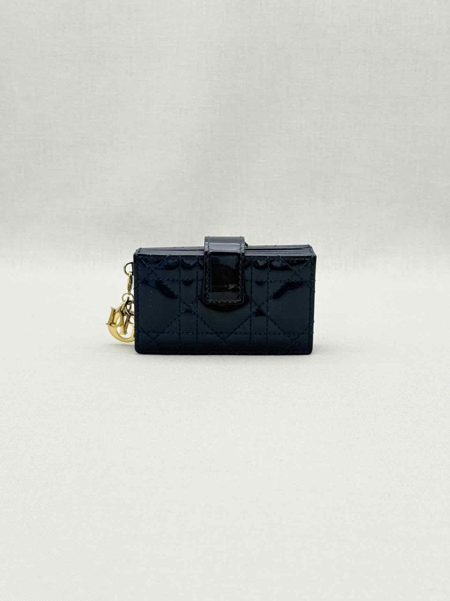 Pre-loved DIOR Blue Cannage Card Holder at Reems Closet