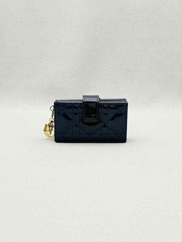 Pre-loved DIOR Blue Cannage Card Holder at Reems Closet