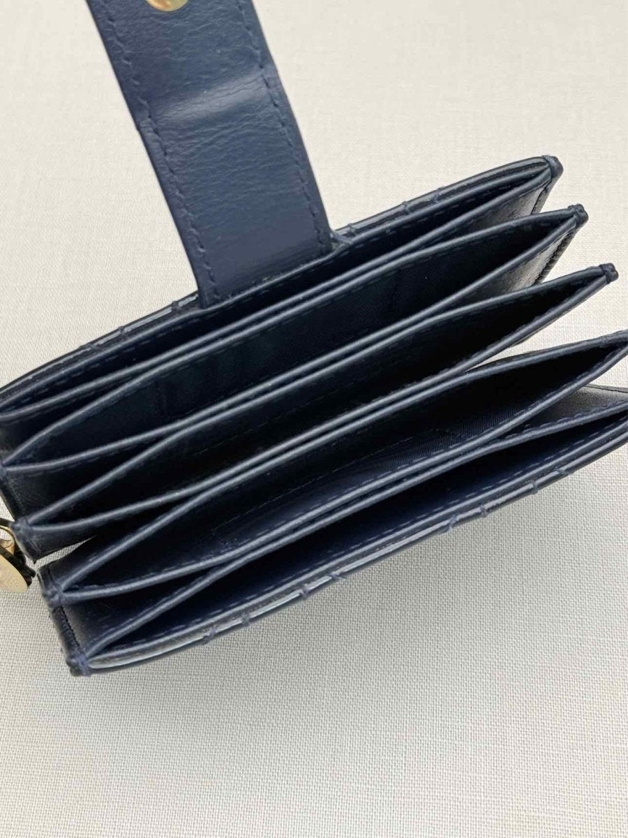 Pre-loved DIOR Blue Cannage Card Holder at Reems Closet