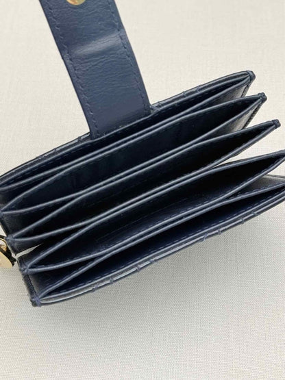 Pre-loved DIOR Blue Cannage Card Holder at Reems Closet