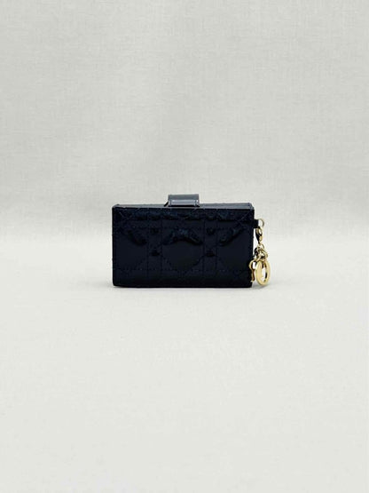 Pre-loved DIOR Blue Cannage Card Holder at Reems Closet