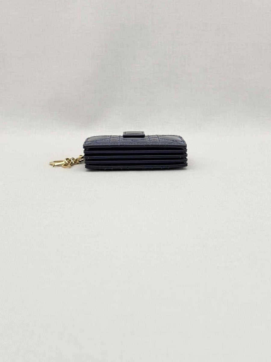 Pre-loved DIOR Blue Cannage Card Holder at Reems Closet