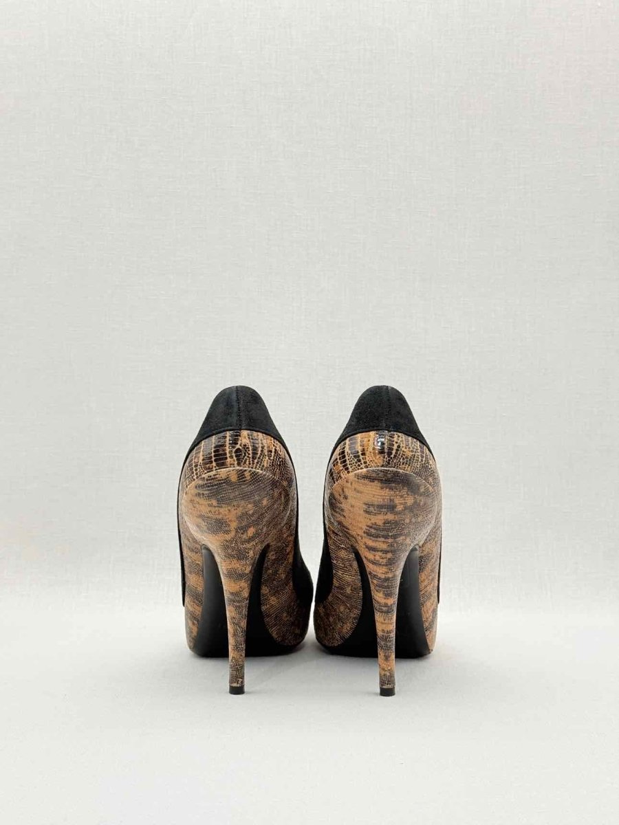 Pre - loved DIOR Brown Lizard Embossed Size EU 39.5 Pumps at Reems Closet
