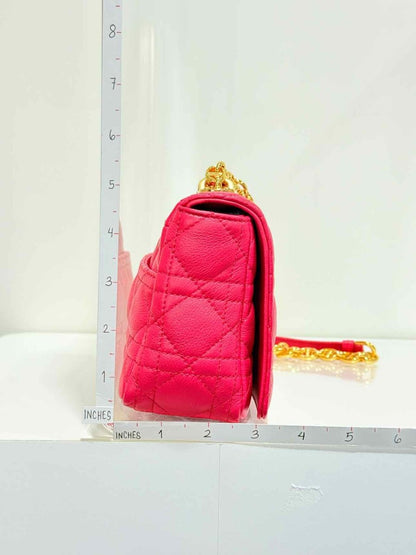 Pre - loved DIOR Caro Red Cannage Shoulder Bag at Reems Closet