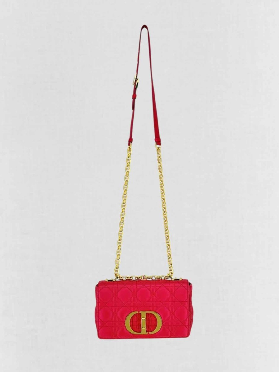 Pre - loved DIOR Caro Red Cannage Shoulder Bag at Reems Closet