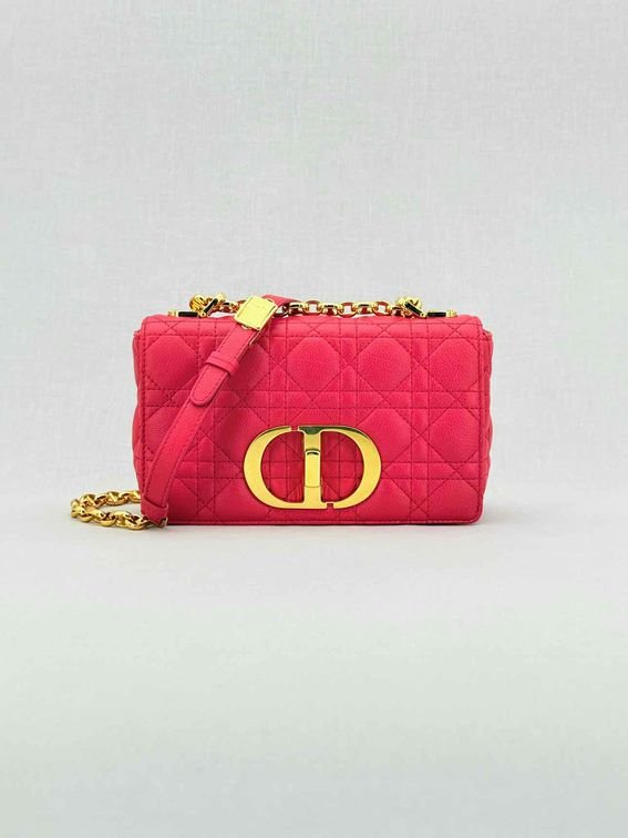 Pre - loved DIOR Caro Red Cannage Shoulder Bag at Reems Closet