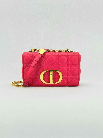 Pre - loved DIOR Caro Red Cannage Shoulder Bag at Reems Closet
