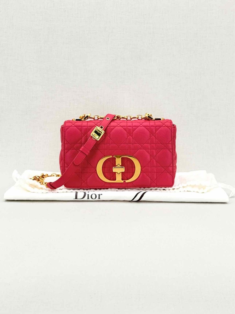 Pre - loved DIOR Caro Red Cannage Shoulder Bag at Reems Closet