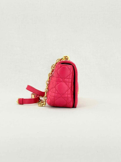 Pre - loved DIOR Caro Red Cannage Shoulder Bag at Reems Closet
