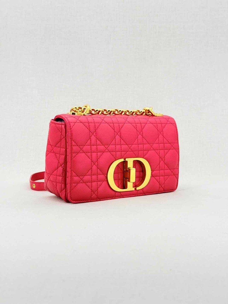 Pre - loved DIOR Caro Red Cannage Shoulder Bag at Reems Closet