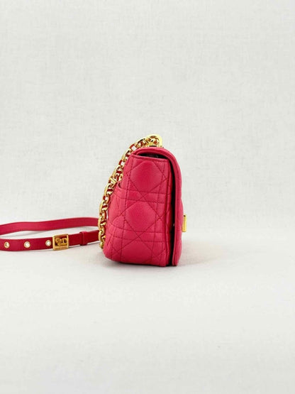 Pre - loved DIOR Caro Red Cannage Shoulder Bag at Reems Closet