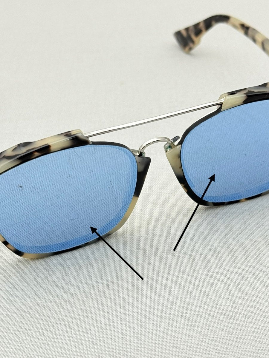 Pre - loved DIOR Cream & Black Sunglasses at Reems Closet