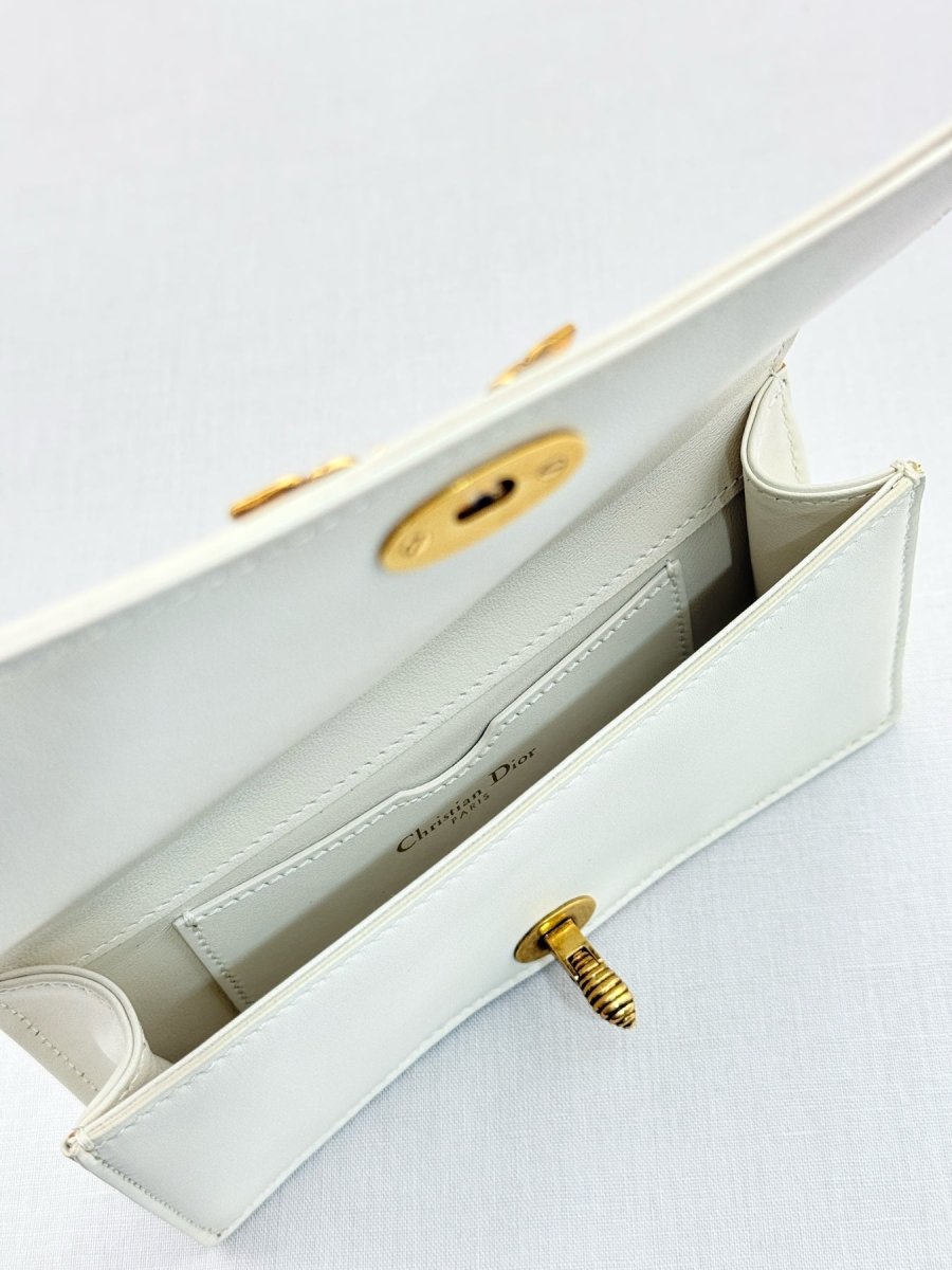 Pre - loved DIOR D - Bee White Clutch at Reems Closet