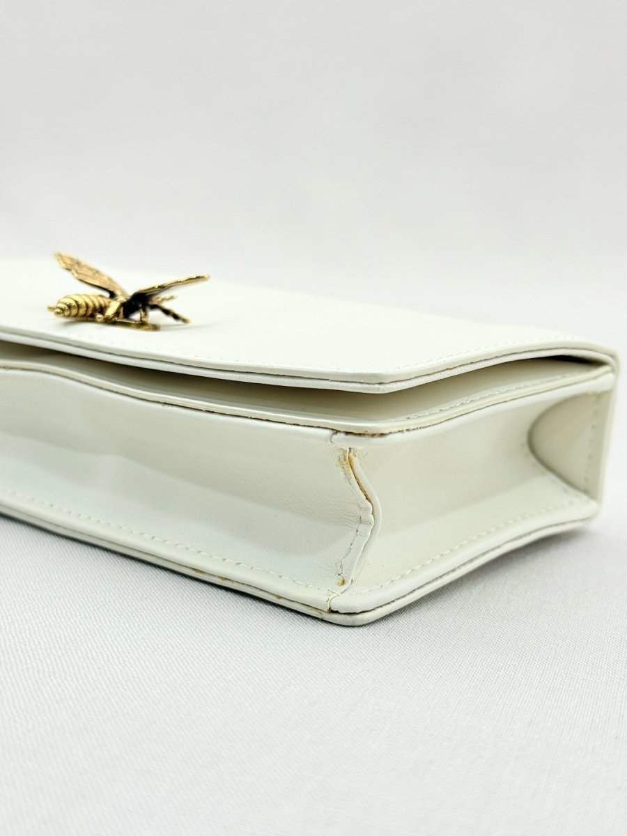 Pre - loved DIOR D - Bee White Clutch at Reems Closet