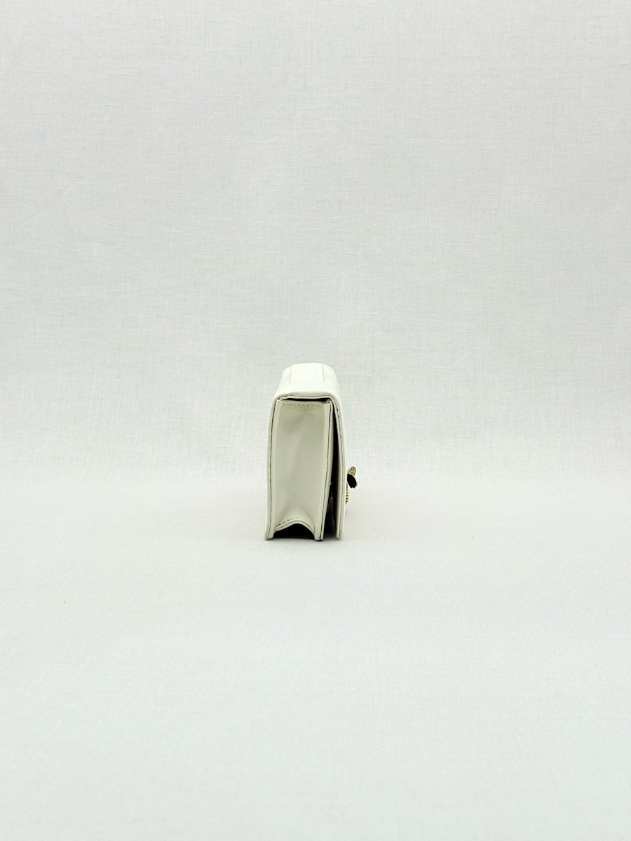 Pre - loved DIOR D - Bee White Clutch at Reems Closet