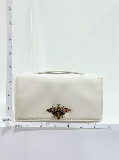 Pre - loved DIOR D - Bee White Clutch at Reems Closet
