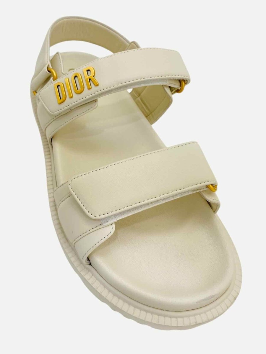 Pre - loved DIOR DiorAct Cream Sandals at Reems Closet