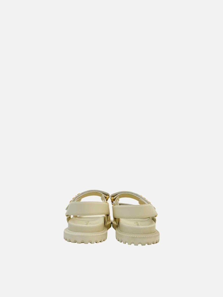 Pre - loved DIOR DiorAct Cream Sandals at Reems Closet