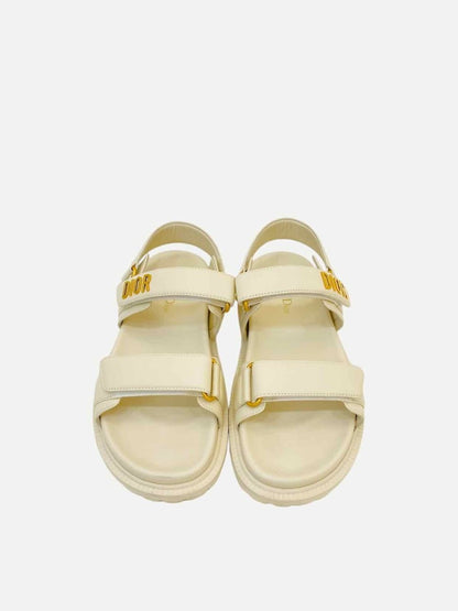 Pre - loved DIOR DiorAct Cream Sandals at Reems Closet