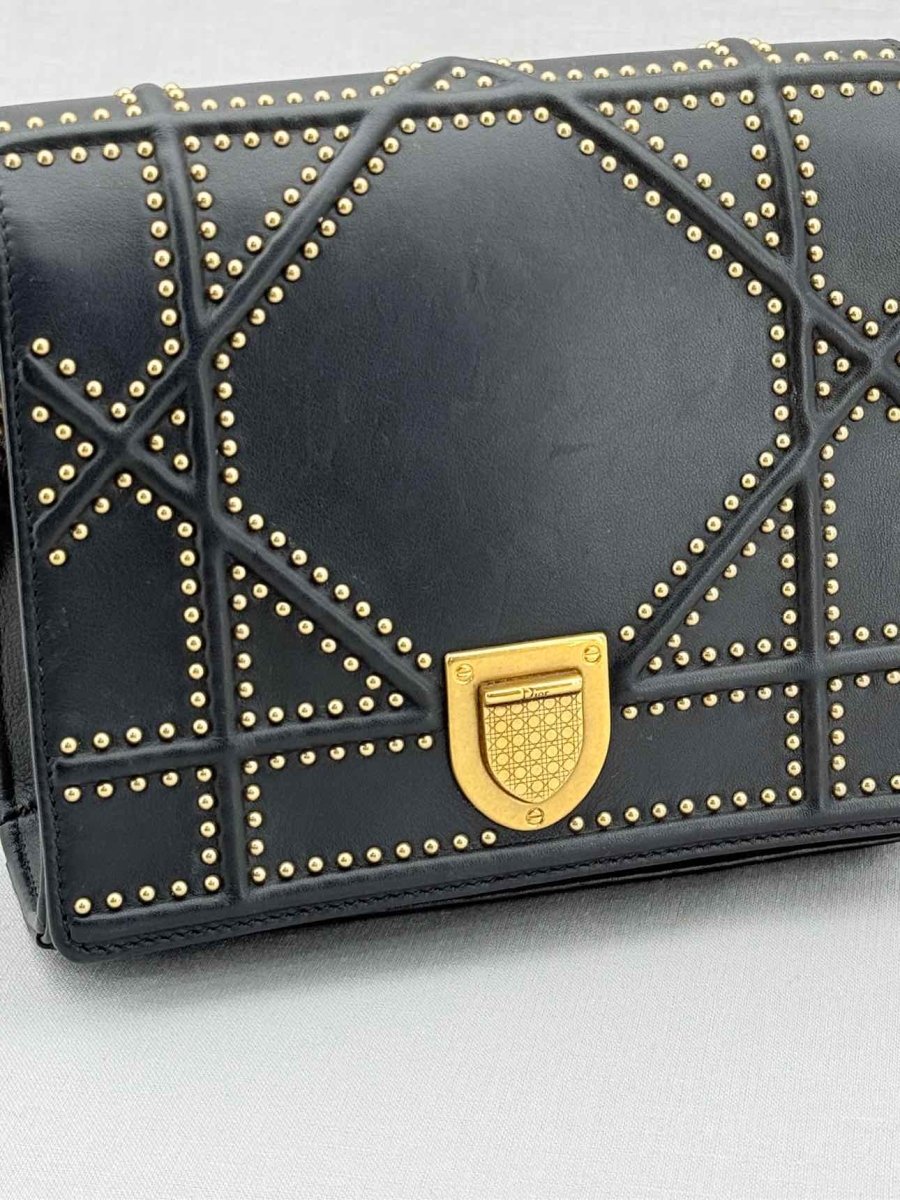 Pre - loved DIOR Diorama Black Shoulder Bag at Reems Closet