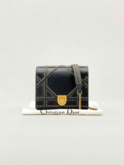 Pre - loved DIOR Diorama Black Shoulder Bag at Reems Closet
