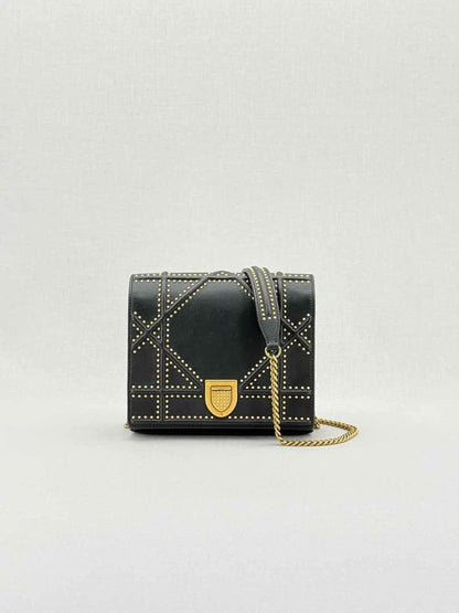 Pre - loved DIOR Diorama Black Shoulder Bag at Reems Closet