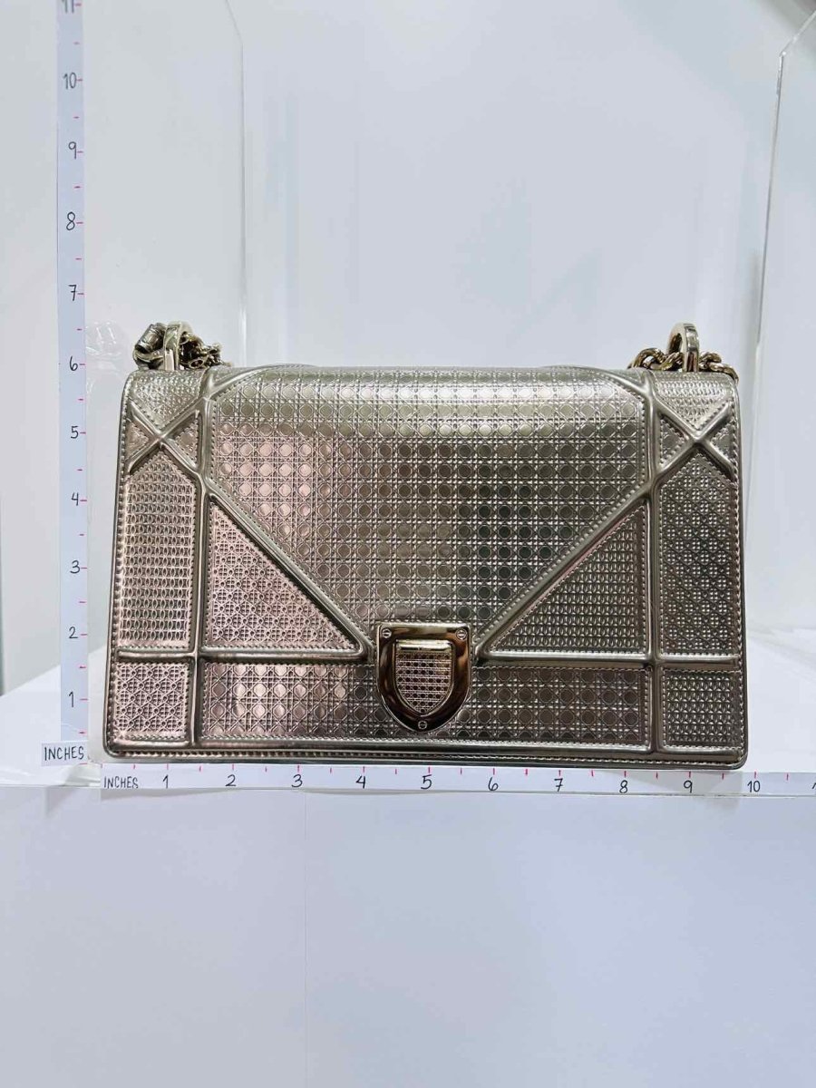 Pre - loved DIOR Diorama Gold Micro Cannage Shoulder Bag at Reems Closet