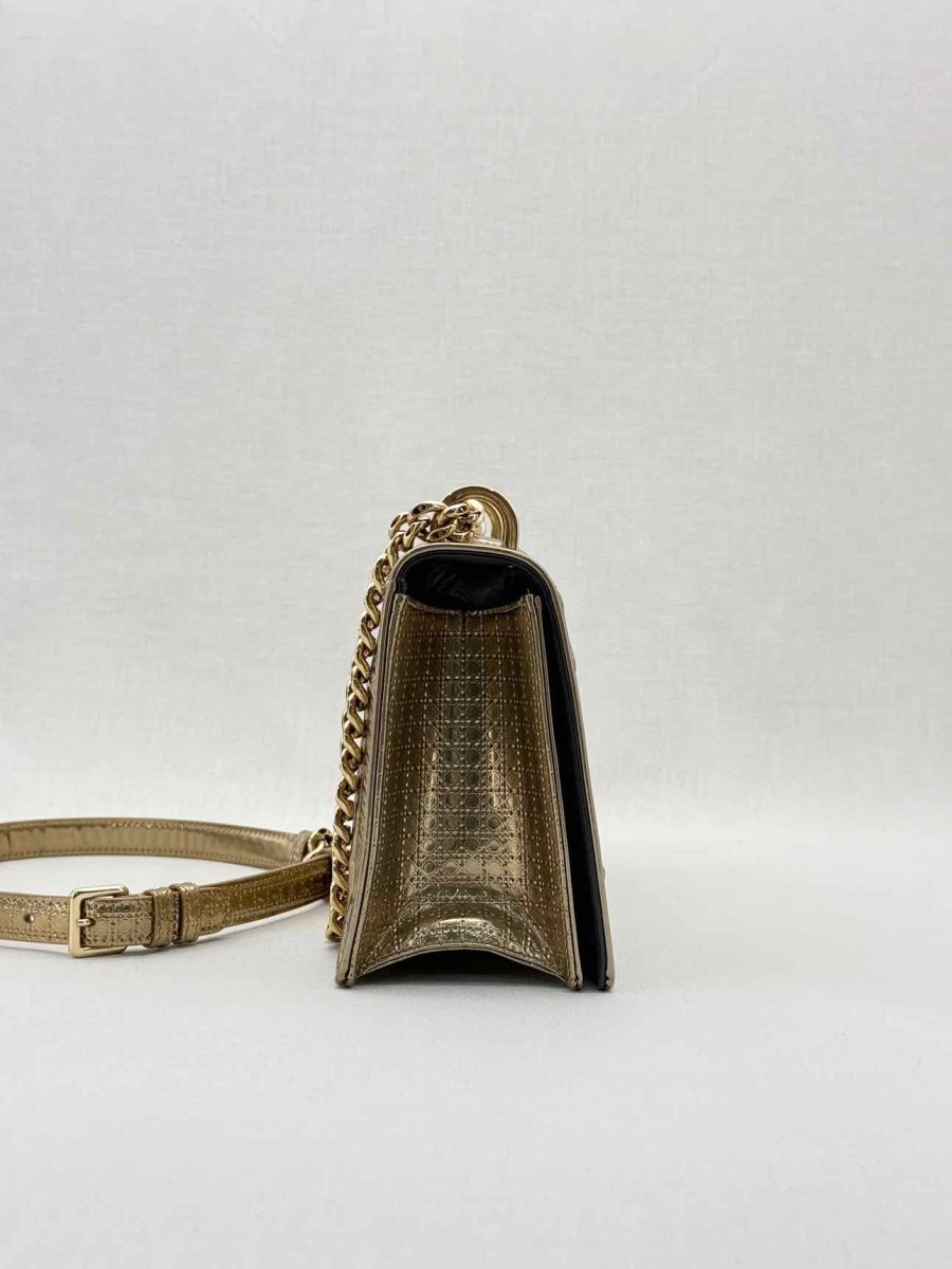 Pre - loved DIOR Diorama Gold Micro Cannage Shoulder Bag at Reems Closet