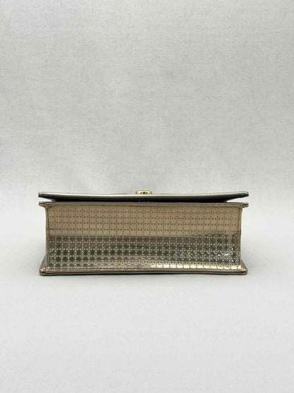 Pre - loved DIOR Diorama Gold Micro Cannage Shoulder Bag at Reems Closet