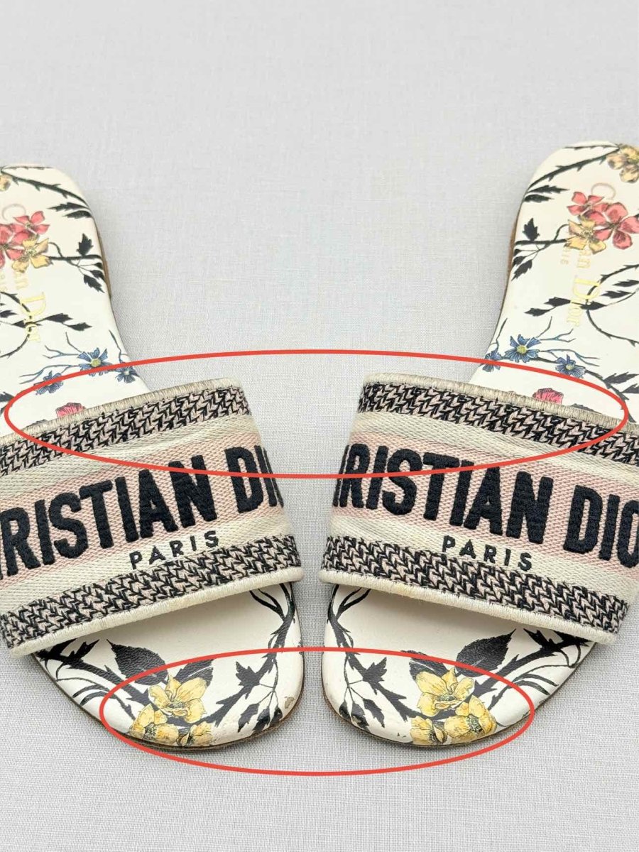 Pre - loved DIOR Dway Beige Multicolor Size EU 35.5 Flats at Reems Closet