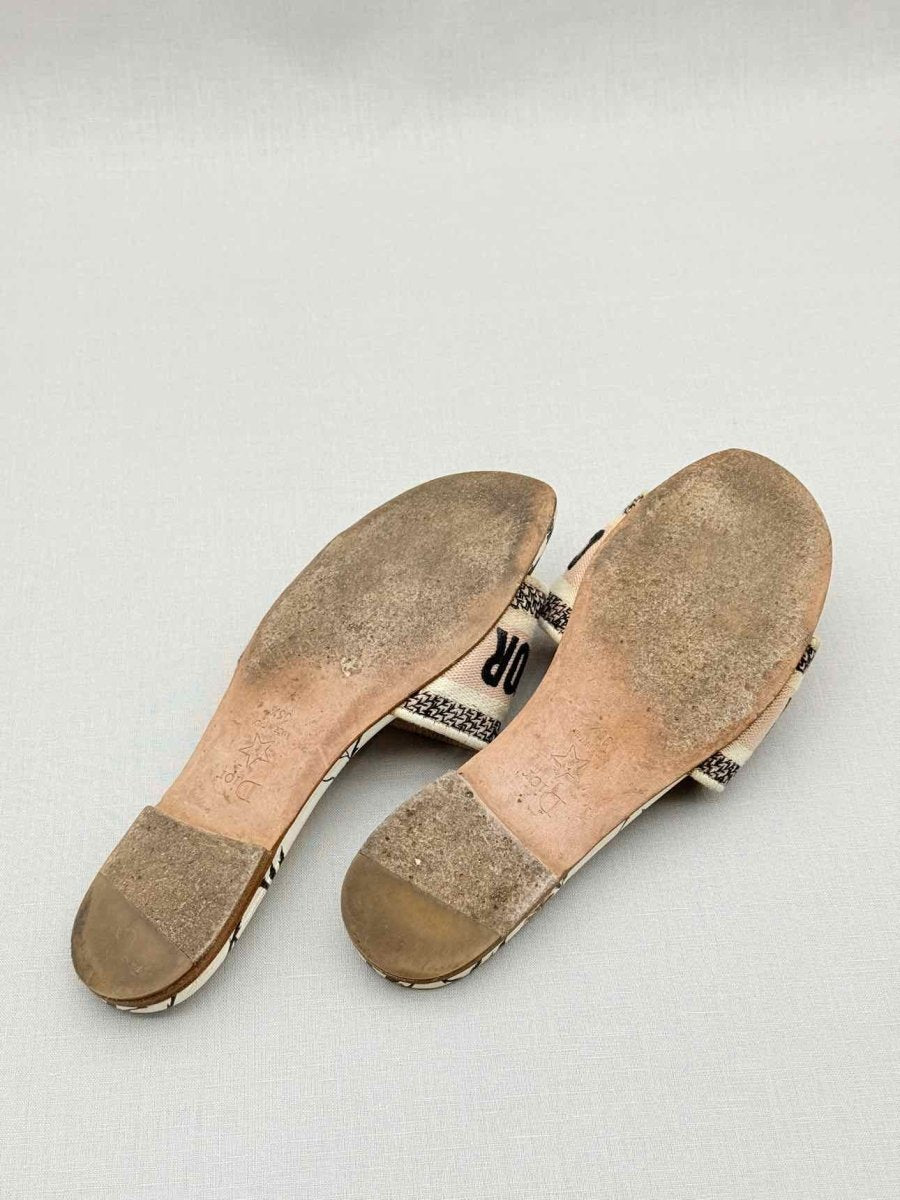 Pre - loved DIOR Dway Beige Multicolor Size EU 35.5 Flats at Reems Closet