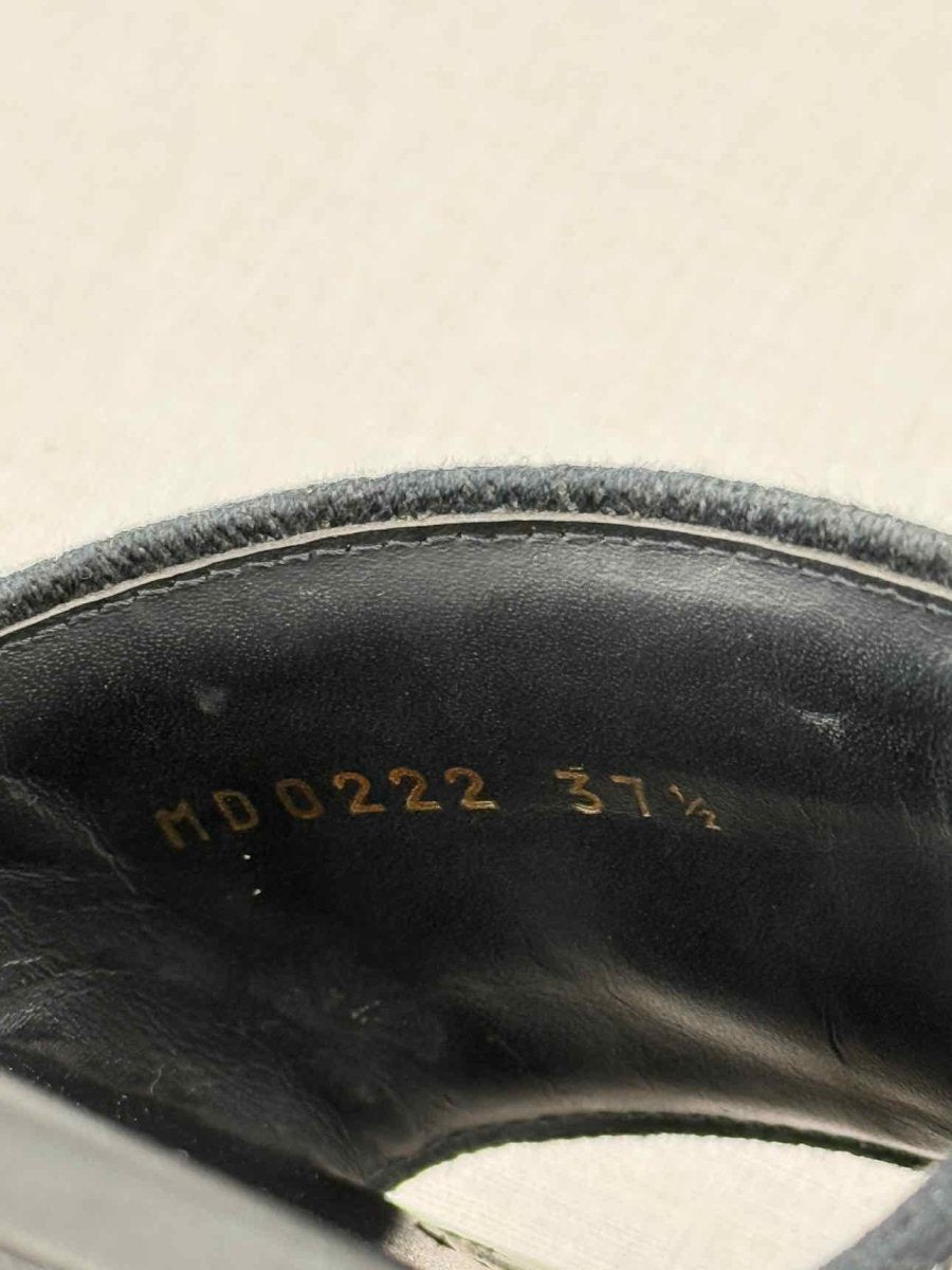 Pre - loved DIOR Dway Blue & White Embroidered Size EU 37.5 Sandals at Reems Closet